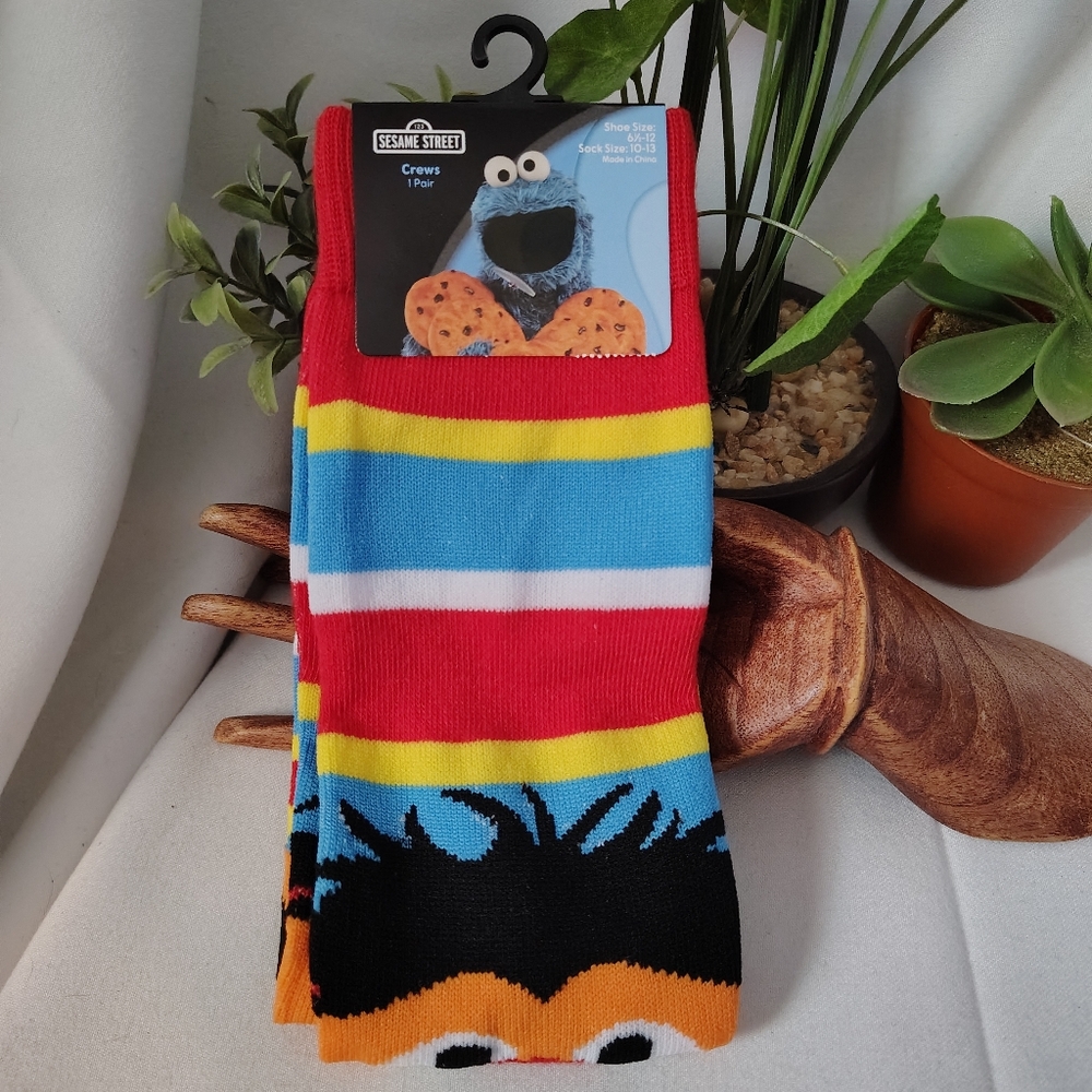 Sesame Street ERNIE Colorful Crew Socks NWT
